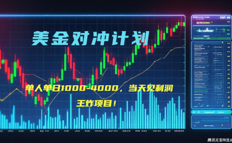 2025年最暴力项目“美金先登计划”最新最强对冲战法，每日实际收益1K-4K