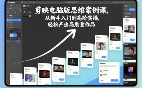 剪映电脑版思维案例课，从新手入门到高阶实操，轻松产出高质量作品