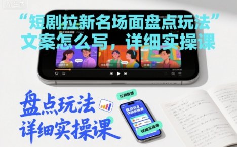 短剧拉新名场面盘点玩法文案怎么写，详细实操课